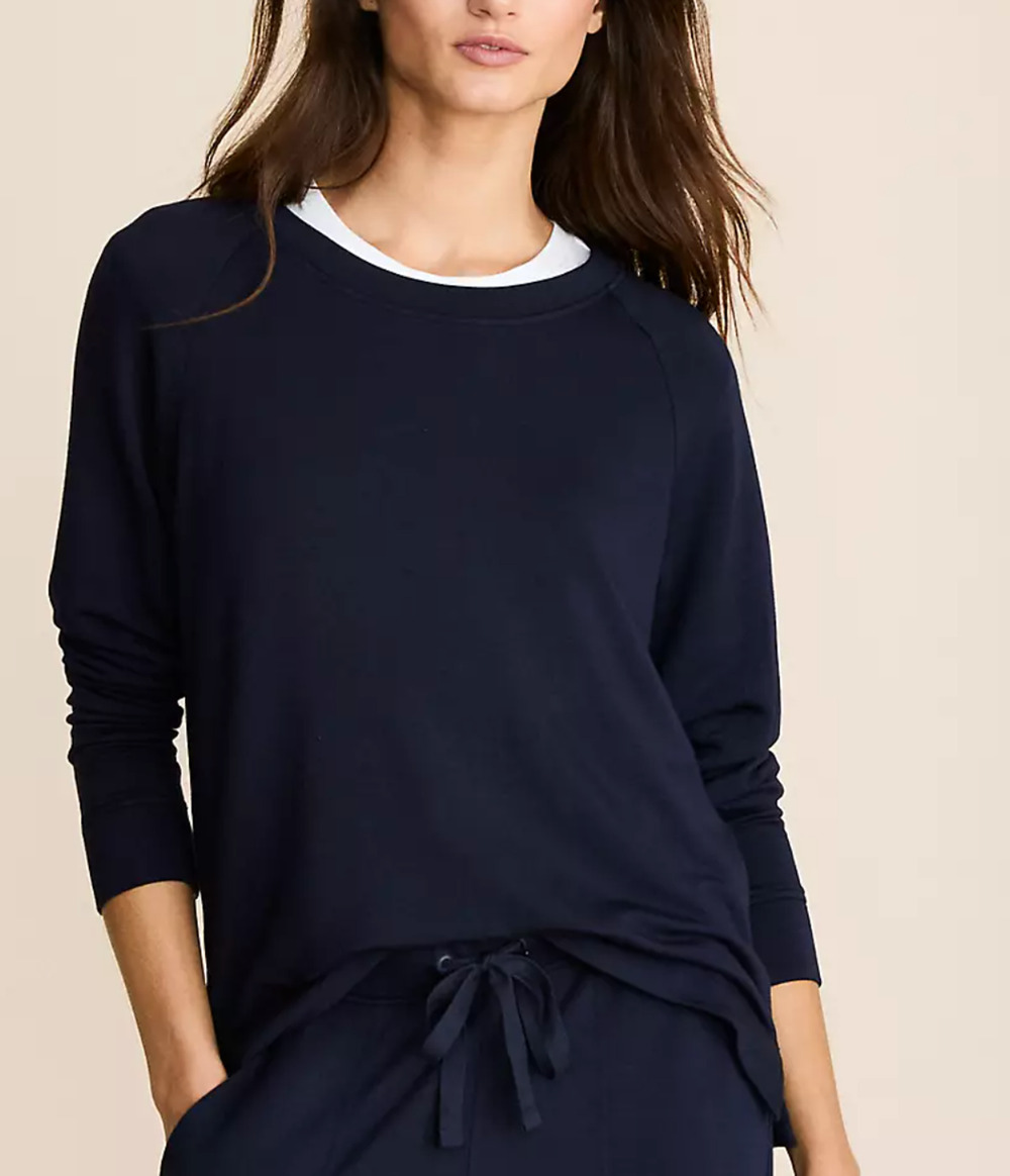 NEW LOU & GREY FOREVER NAVY SIGNATURESOFT SWEATSHIRT SZ S